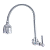 Torneira Gourmet Metal Inox Tubo Flexível Duplo Jato Cozinha Parede Luxo C51 1/4v - Imagem 5