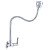 Torneira Gourmet Metal Inox Tubo Flexível Duplo Jato Cozinha Parede Luxo C51 1/4v - Imagem 3