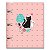 CADERNO ARGOLADO ROSA GATOS - Imagem 1