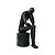 ESCULTURA PENSADOR RESINA 22X14X14CM PRATEADO - Imagem 1