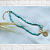 Colar de Pedras Turquesa Pingente com Strass - Imagem 1