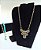 Conjunto Colar e Pulseira Correntes e Cristais Azul Turquesa - Imagem 4