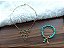 Conjunto Colar e Pulseira Correntes e Cristais Azul Turquesa - Imagem 3