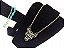 Conjunto Colar e Pulseira Correntes e Cristais Azul Turquesa - Imagem 7