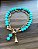 Conjunto Colar e Pulseira Correntes e Cristais Azul Turquesa - Imagem 10