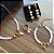 Conjunto Colar Brinco Pulseira e Anel de Quartzo Rosa - Imagem 1