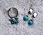 Conjunto Brinco e Anel Pedras Turquesa - Imagem 4