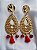 Brinco Boho Dourado com Tassel e Cristais - Imagem 3