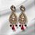 Brinco Boho Dourado com Tassel e Cristais - Imagem 1