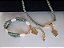Conjunto Colar e Pulseira com Madrepérolas Pingente Folha - Imagem 5