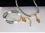 Conjunto Colar e Pulseira com Madrepérolas Pingente Folha - Imagem 2