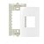 Placa Horizontal 02 Postos com Suporte 4x2 - Branca - SLEEK - Imagem 1
