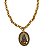 Colar Correntaria com pingente de Nossa senhora Aparecida azul folheado em ouro - Imagem 5