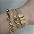 Mix de Pulseiras Douradas ( correntaria + courino Bege) - Tudo Posso Mod1 - Imagem 2