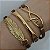 Mix de Pulseiras Douradas (courino Marrom) - Fé e Vida Próspera - - Imagem 3