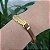 Pulseira courino Marrom com Detalhes dourado Folha - Imagem 2