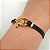 Pulseira Dourada (courino Preto) Fé - Imagem 3