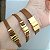 Mix de Pulseiras douradas (courino Marrom) Prosperidade / Folha MD1 - Imagem 2