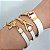 Mix Pulseiras douradas (courino Branco) Livrai-me do Mal- - Imagem 3