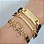 Mix Pulseiras douradas (courino Preto)Livrai-me do Mal- - Imagem 1