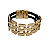 Pulseira Tramada (courino Preto) com acabamento folheado em ouro - Imagem 1