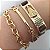 Mix pulseiras douradas (courino Preto) Nossa Senhora mod1- - Imagem 1