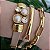 Mix Pulseiras Douradas (courino Bege) Ternura- folheado e ouro - Imagem 1