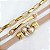 Mix Pulseiras Douradas (courino Bege) Ternura- folheado e ouro - Imagem 2