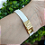 Pulseira Dourada (courino Branco) Seja Luz com detalhes folheados em ouro - Imagem 2