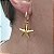 Brincos de Argola com Pingente Estrela do Mar Dourada folheado em ouro - Imagem 2