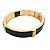 Bracelete Articulado Courino preto folheado em Ouro ( Tamanho único serve até 18cm pulso) - Imagem 1