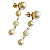 Brincos de pino com Pérolas liso e com detalhes crespos folheado em ouro - Imagem 2