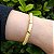 Pulseira courino trançado Fino cor Amarela com detalhe folheado em ouro - Imagem 1