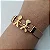 Pulseira Filhos Courino BEGE com 2 meninos acabamento folheado em ouro - Imagem 1