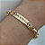 Pulseira Correntaria MÃE DE MENINA gravada com strass rosa folheado em Ouro - Imagem 1
