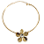 Colar aro fixo com pingente de Flor com detalhe de strass folheado em ouro - Imagem 1