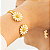 Bracelete articulado com margarida resina branca e amarela folheado em ouro - Imagem 2