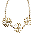 Colar pérolas e flores com detalhes de pérolas folheado em ouro - Imagem 1