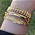 Mix de pulseiras Flowers ( bracelete folha + curvada e pulseira folha folhado em ouro ( serve de 16 a 18 cm) - Imagem 1