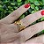 Anel com detalhes de correntes folheado a ouro - Imagem 1