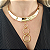Colar aro fixo com detalhes de 3 elos folheado em ouro - Imagem 1