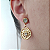 Brinco de pino com strass e pingente de olho grego com strass folheado em ouro - Imagem 1