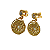 Brinco de pino com strass e pingente de olho grego com strass folheado em ouro - Imagem 2