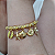 Pulseira Dourada Berloqueira com pingentes marítimos (courino amarelo) folheado em ouro - Imagem 2