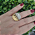 Anel ( conjunto) de meia lua dois banhos dourado  e ródio  ( tamanho 18) - Imagem 1