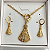 KIT NOSSA SENHORA APARECIDA - Colar  correntaria 45 cm com pingente vazada nossa Senhora  + brincos folheado em ouro - Imagem 1