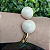 Pulseira  bolas resinadas pérola ( bege)  folheado em ouro  (serve até pulso 17 cm) - Imagem 1