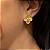 Brincos de formato trevo sem resina com strass folheado em ouro - Imagem 1