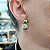 Conjunto colar fita com pingente quadrado zirconia e brincos zircônia Folheado em ouro - Imagem 3