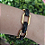 Pulseira correntaria com detalhes de resina preta folheado em Ouro - Imagem 1